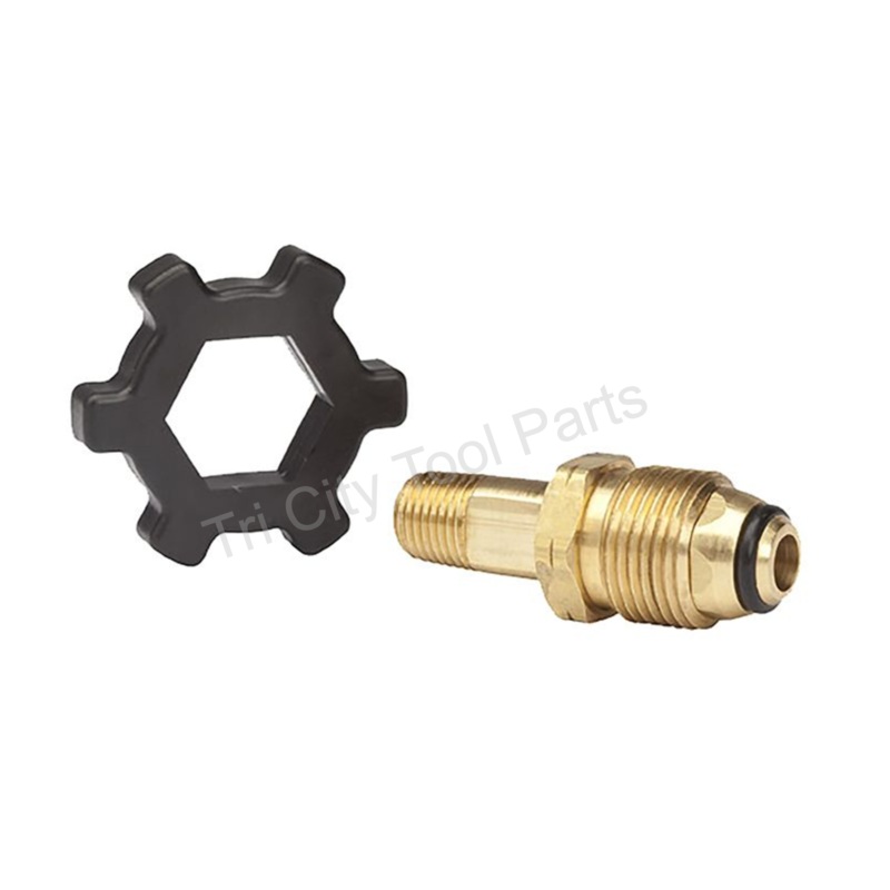 F273762  1/4in Male Pipe Thread x Full Flow Soft Nose P.O.L. w/ Handwheel