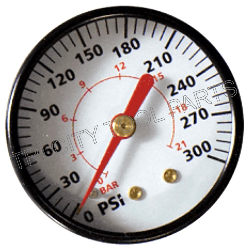 GA031901AV Campbell Hausfeld Air Compressor Gauge 2 300 psi 1/4 NPT Back Mount