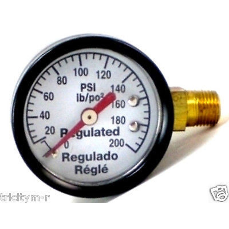 Z-AC-0010-1 Craftsman Air Compressor Gauge 1-1/2  200psi  1/8 NPT  Side Mount