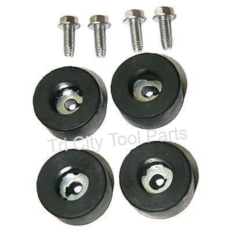 Air Compressor Rubber Feet / Foot Mount Set of 4 W/ Mounting Screws 219WS