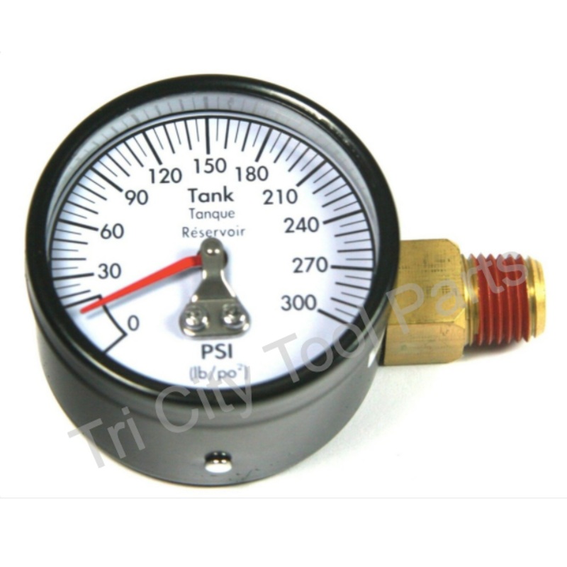 A14993 Air Compressor Gauge  2 300psi 1/4 Offset Side Mount  Craftsman DeWalt