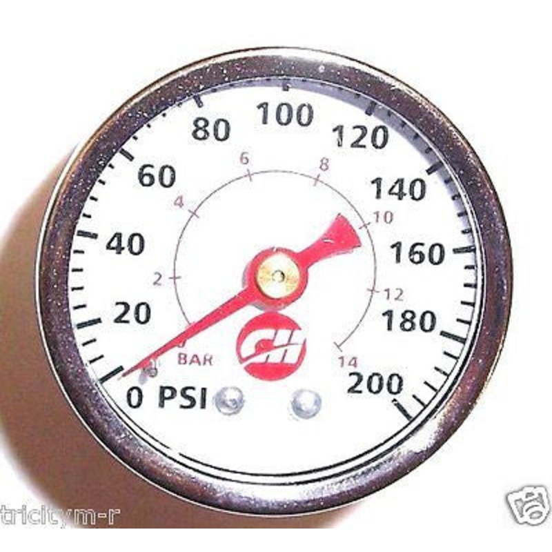 GA015505AV Campbell Hausfeld Air Compressor Gauge  1.5  200psi  1/8 Back Mount