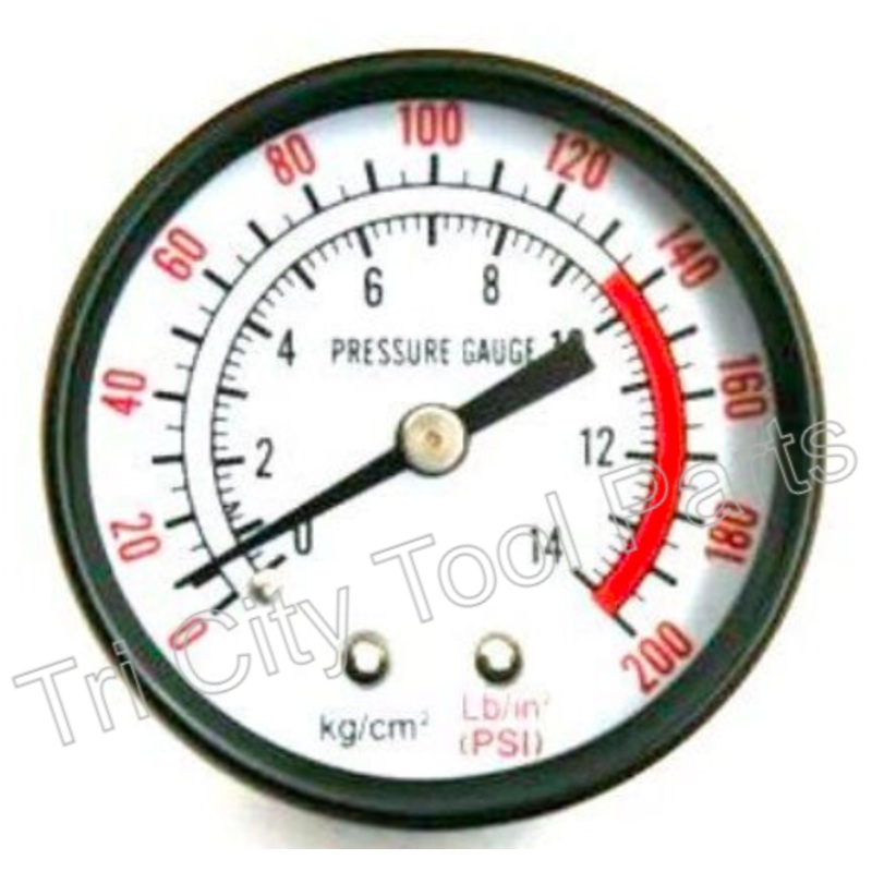 GA0250200BM2GC Rolair  Air Compressor Gauge  2 200psi  1/4 NPT  Back Mount