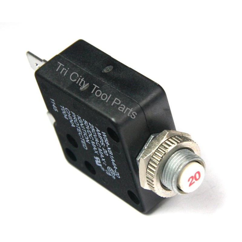 008030000F / U1013 Rolair Air Compressor Reset Circuit Breaker 20Amp