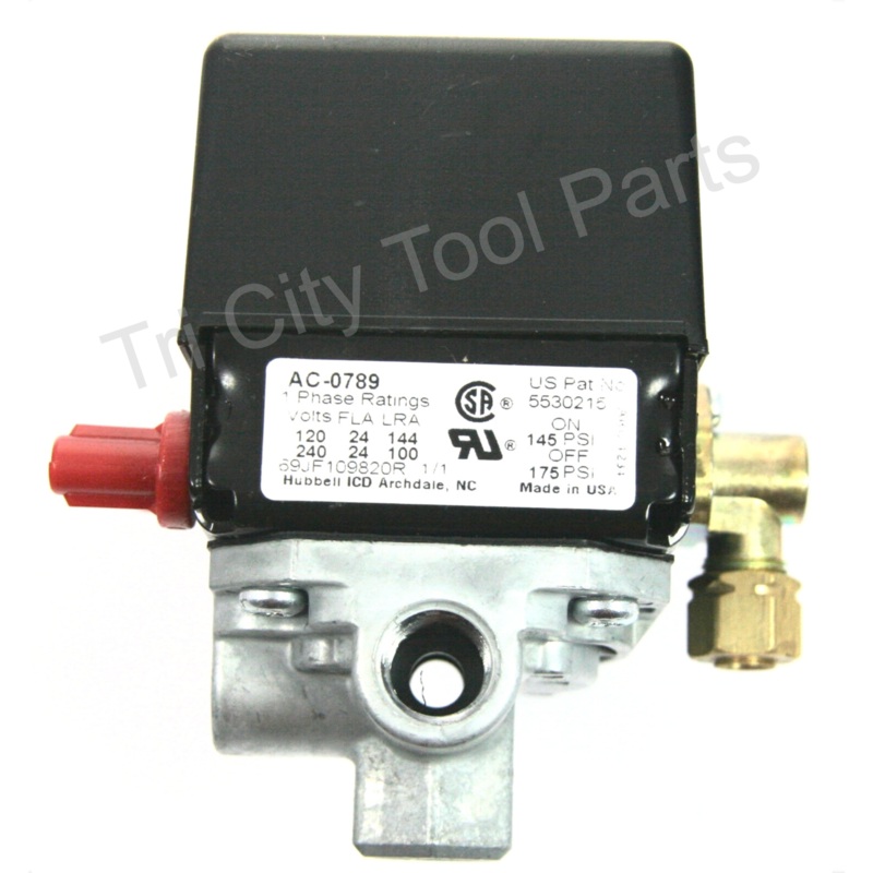 Z-AC-0789 Air Compressor Pressure Switch  Porter Cable / Craftsman  175/145  Replaces AC-0789