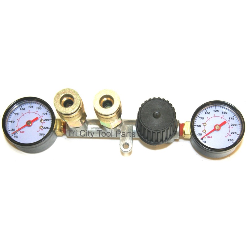 WL021100AV  Campbell Hausfeld  Air Compressor Manifold Assembly  With Gauges & Couplers