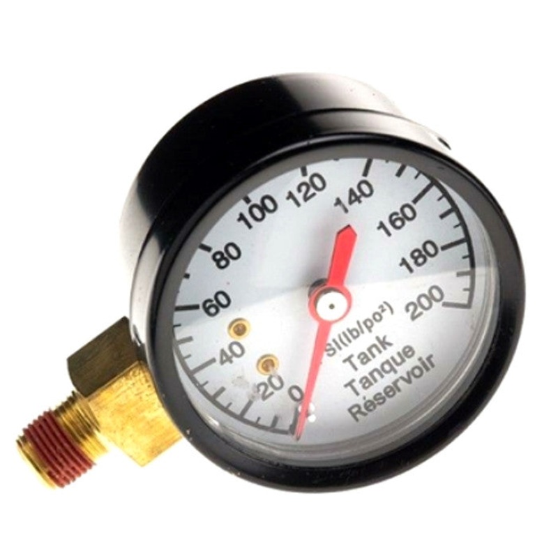Z-D21923 Porter Cable / Craftsman Air Compressor Gauge 2  200psi 1/8  Offset Side Mount