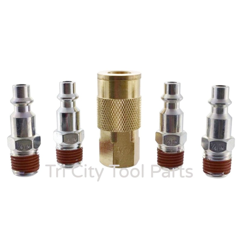 HDA20200AV 5 Piece 1/4  Industrial Air Quick Coupler Kit