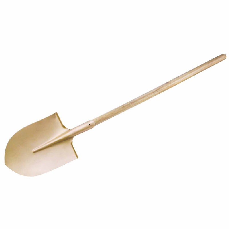 Carltsoe Safety CS Unitec Ex1006D-280A Aluminum Bronze Non-Sparking, Low-Magnetism, Corrosion Resistant Round Point Shovel with Nupla Handle