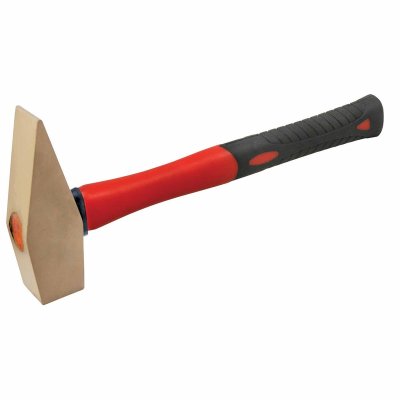 Carltsoe Safety CS Unitec Ex107-1000B Copper Beryllium Non-Sparking, Non-Magnetic, Corrosion Resistant Stone Wedge Hammer 2.20 Lbs (1 Kg)