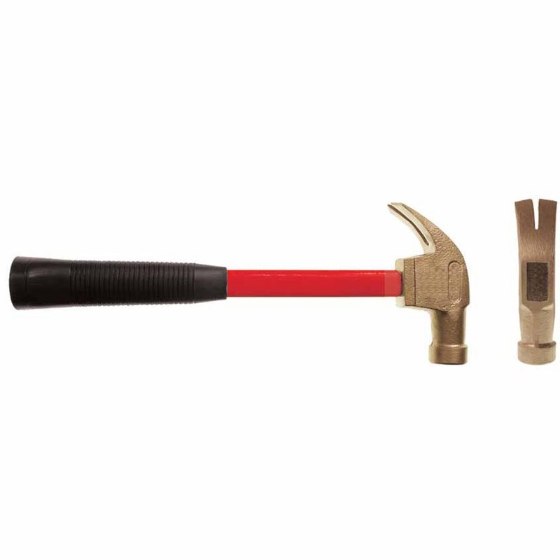 Carltsoe Safety CS Unitec Ex122U-0100A Aluminum Bronze Non-Sparking, Low-Magnetism, Corrosion Resistant Claw Hammer 1 Lbs (0.46 Kg)