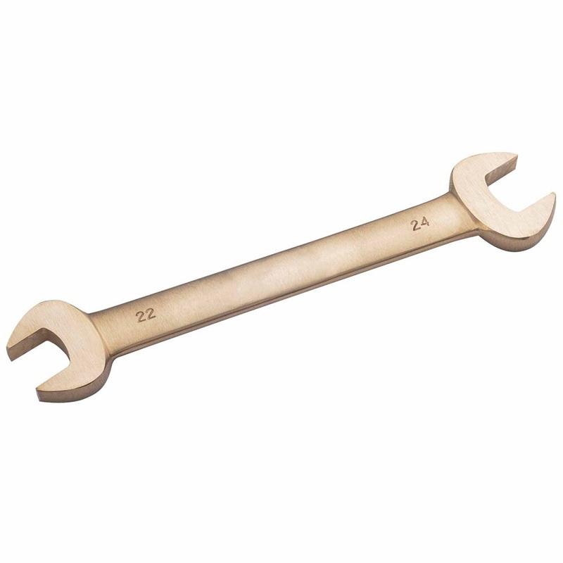 Carltsoe Safety CS Unitec Ex203-045UB Copper Beryllium Non-Sparking, Non-Magnetic, Corrosion Resistant Double Open End Wrench 1/2 x 9/16