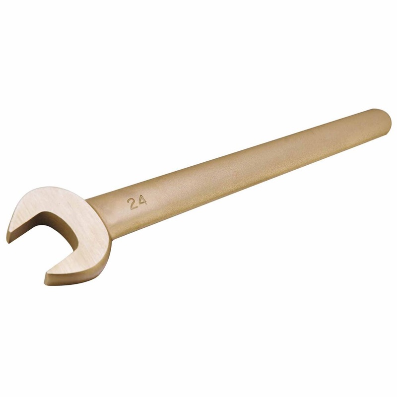 Carltsoe Safety CS Unitec Ex205-055UA Aluminum Bronze Non-Sparking, Low-Magnetism, Corrosion Resistant Open End Wrench 11/16