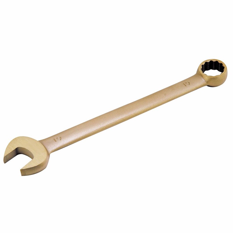 Carltsoe Safety CS Unitec Ex206L-055UA Aluminum Bronze Non-Sparking, Low-Magnetism, Corrosion Resistant Combination Wrench 11/16