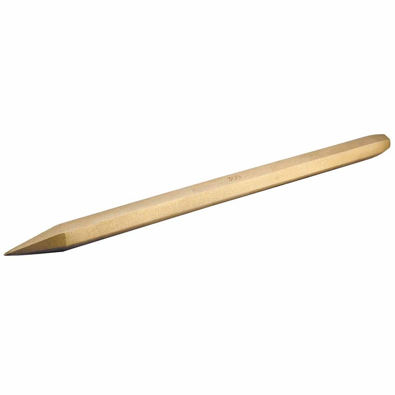 Carltsoe Safety CS Unitec Ex306-300A Aluminum Bronze Non-Sparking, Low-Magnetism, Corrosion Resistant 12 Bull Point Chisel