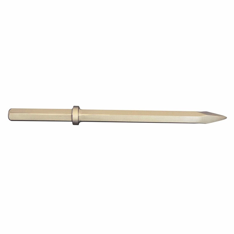 Carltsoe Safety CS Unitec Ex320R-14B Copper Beryllium Non-Sparking, Non-Magnetic, Corrosion Resistant Bull Point Chisel, 1-1/4 Hex Shank