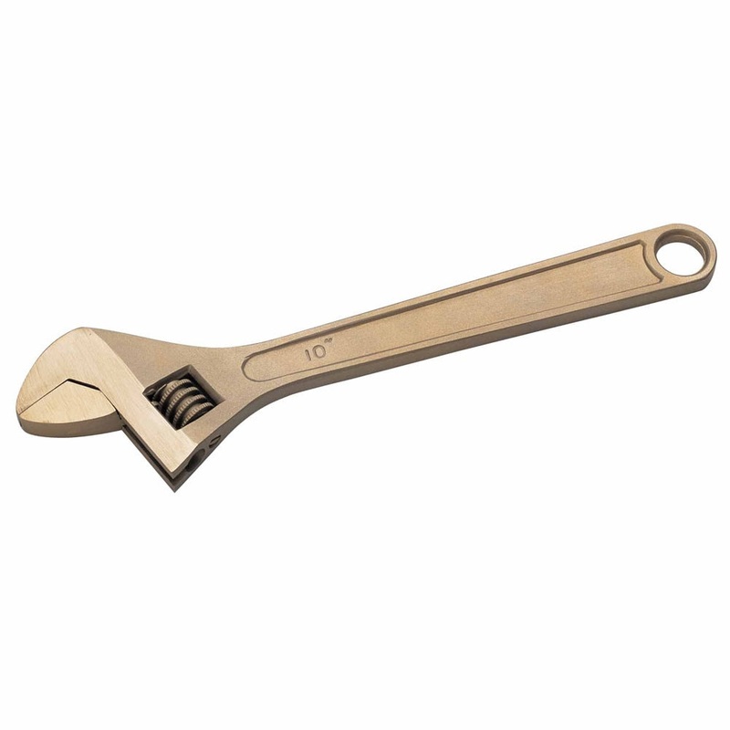 Carltsoe Safety CS Unitec Ex501-6A Aluminum Bronze Non-Sparking, Low-Magnetism, Corrosion Resistant Adjustable End Wrench 6 (150 mm)