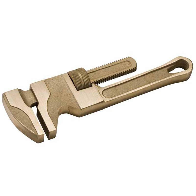 Carltsoe Safety CS Unitec Ex503-15A Aluminum Bronze Non-Sparking, Low-Magnetism, Corrosion Resistant Monkey Pipe Wrench 15-3/16 (380 mm)