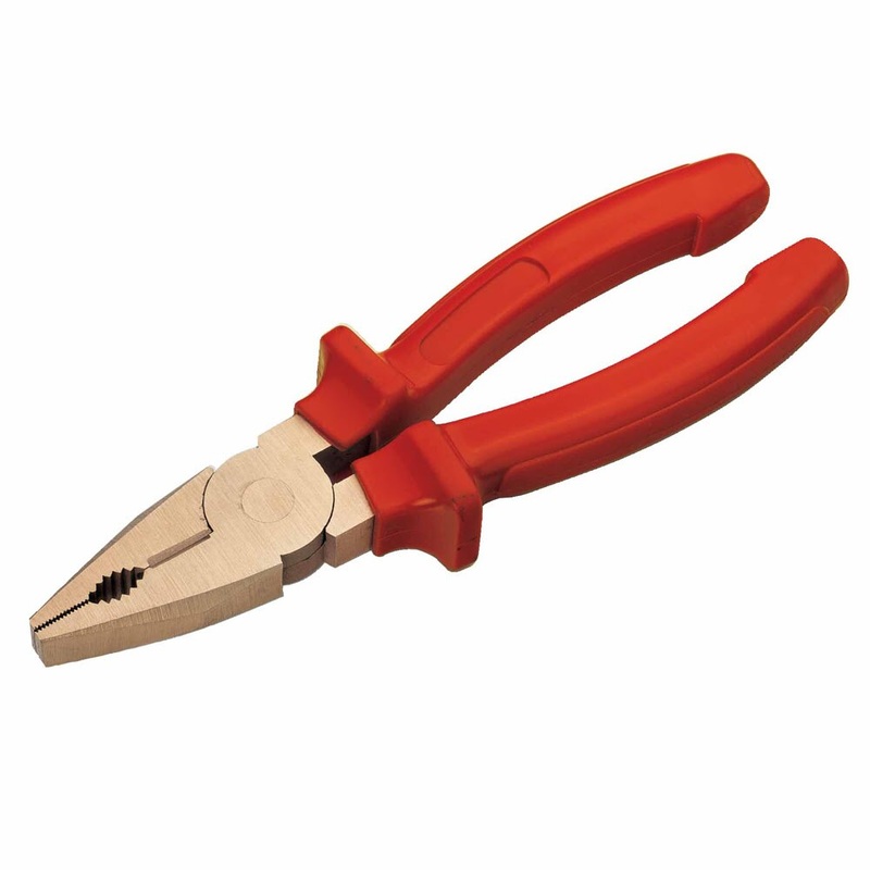 Carltsoe Safety CS Unitec Ex612-8B Copper Beryllium Non-Sparking, Non-Magnetic, Corrosion Resistant 8 Lineman’s Pliers, Side Cutting