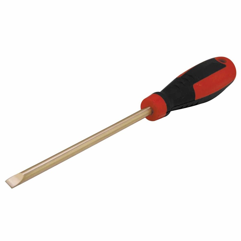 Carltsoe Safety CS Unitec Ex801-8B Copper Beryllium Non-Sparking, Non-Magnetic, Corrosion Resistant Flat Head Screwdriver 5/16 (8 mm)