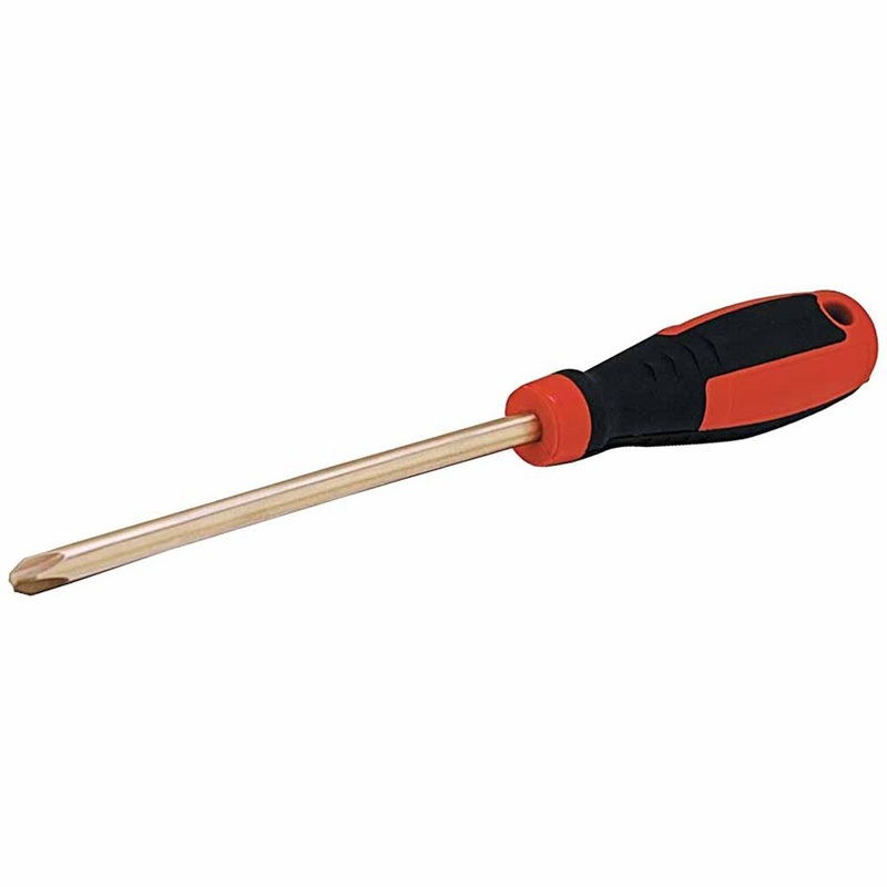 Carltsoe Safety CS Unitec Ex803-2B Copper Beryllium Non-Sparking, Non-Magnetic, Corrosion Resistant Phillips Head Screwdriver #2
