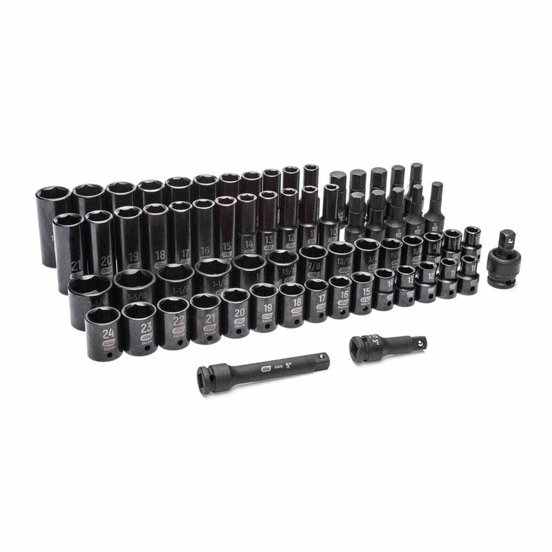 GEARWRENCH 89095 65 Piece 1/2 Drive Standard & Deep SAE/MM Impact Socket Set