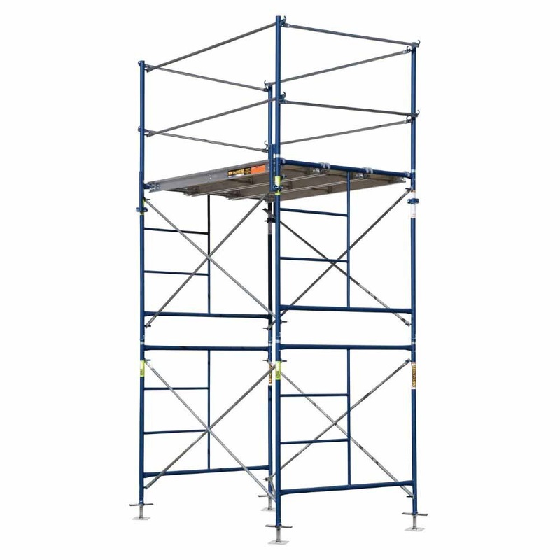 Metal Tech M-MFT5710-A 7′ x 5′ x 10′ 2-Story Saferstack Scaffolding with 24 Leveling Jacks