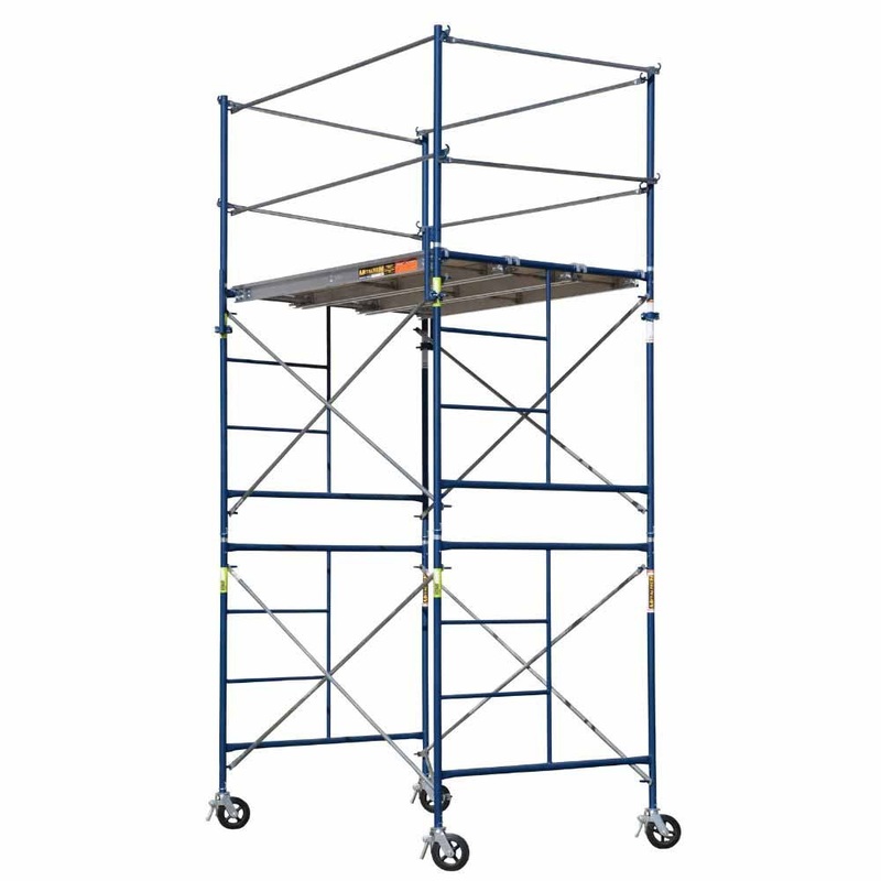 Metal Tech M-MRT5710-A 7′ x 5′ x 10′ 2-Story Saferstack Scaffolding with 8 Casters