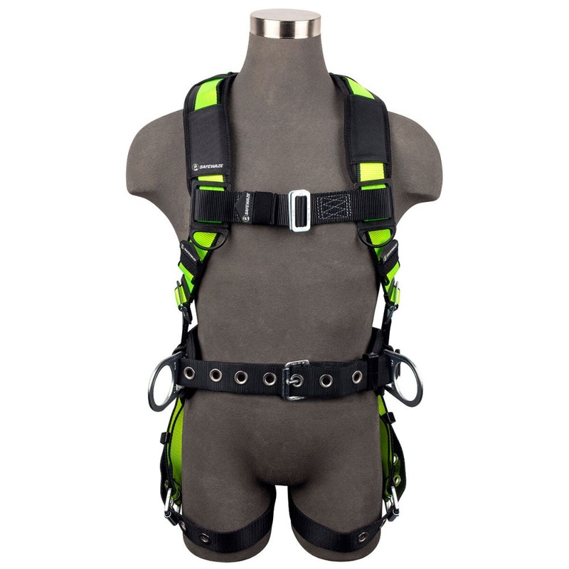 Safewaze FS160-XL Pro Construction Harness, Free Floating Waist Pad: 3D, Mb Chest, Tb Legs