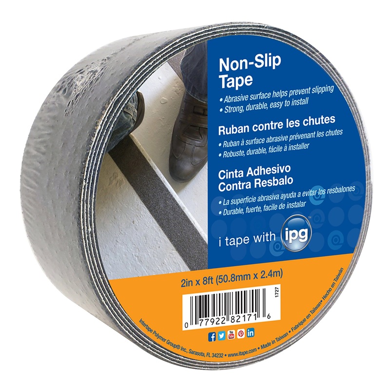 Intertape 1727 NON SLIP PVC with Grit Aluminum Oxide with Acrylic Adhesive – Black 2 X 8′ IPG-IPG 12