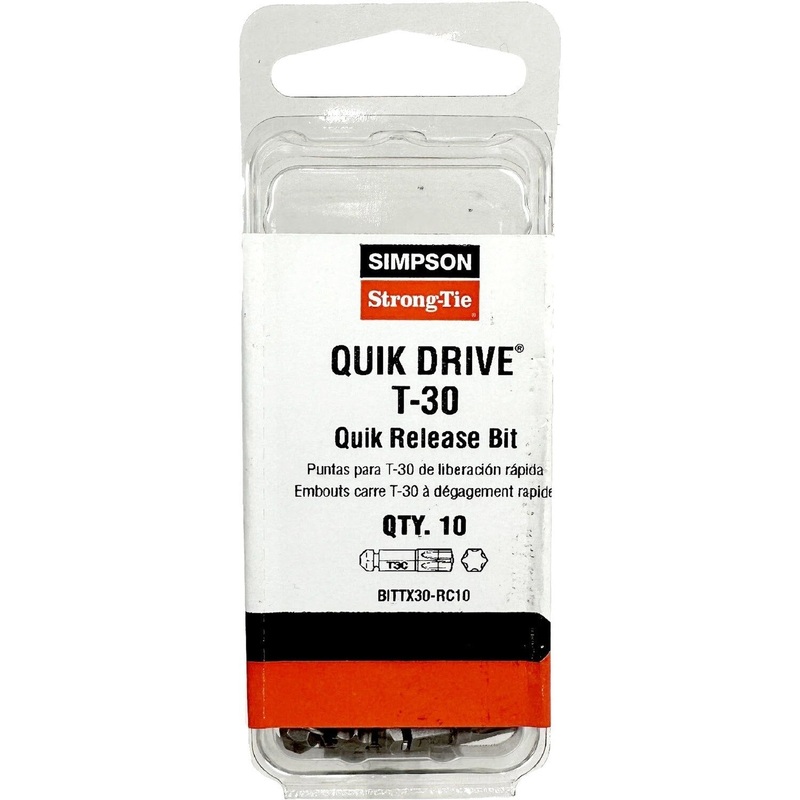 Simpson BITTX30-RC10 Quik Drive T30 TORX Bit for Quik Drive (10 Pack)