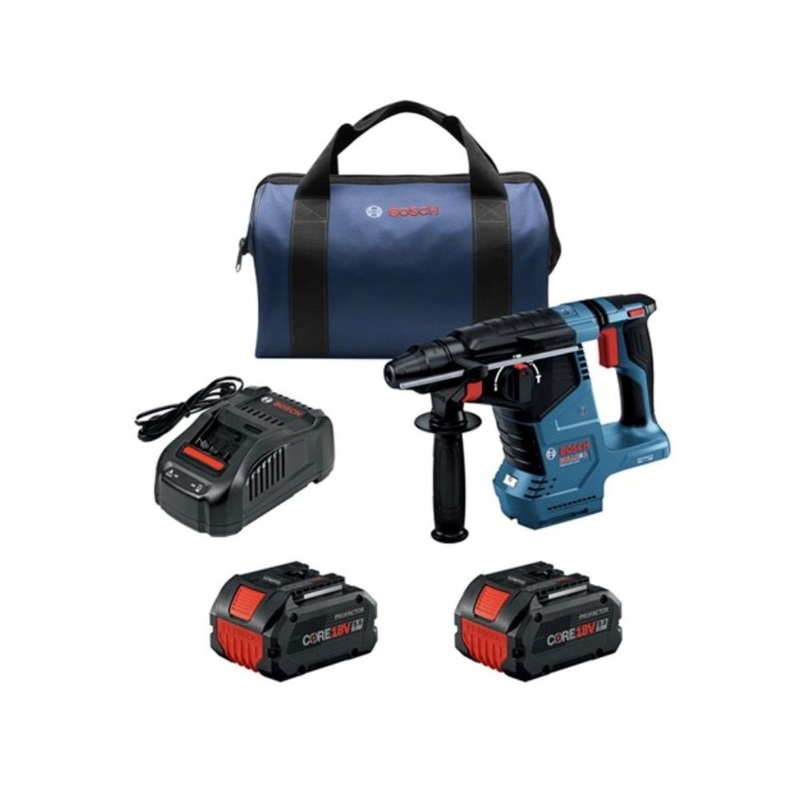 Bosch GBH18V-24CK24 18V Brushless Connected SDS-plus Bulldog 1 Rotary Hammer with (2) CORE18V PROFACTOR Performance Batteries
