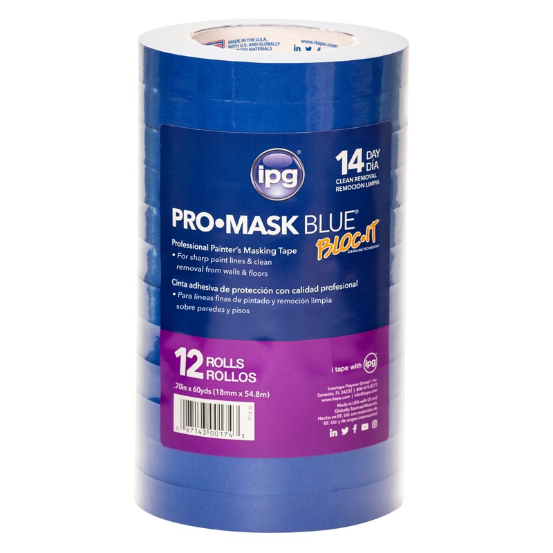 Intertape 99487 PT14 14 Day UV ResisTant Specialty Paper Masking Tape – Blue 18MM X 54.8M PMBC-IP 48