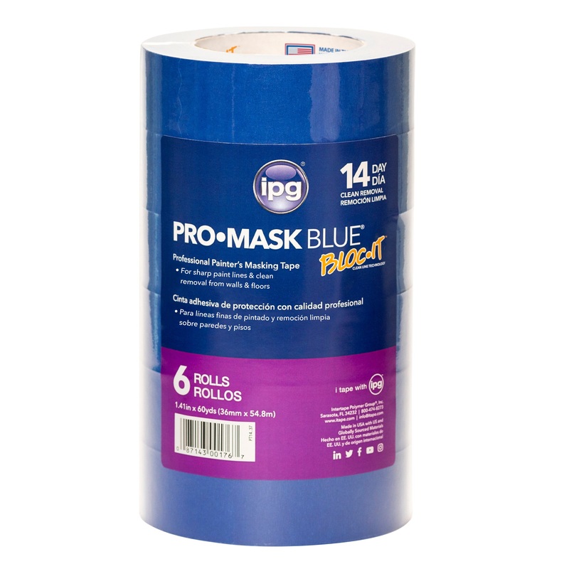 Intertape 99489 PT14 14 Day UV ResisTant Specialty Paper Masking Tape – Blue 36MM X 54.8M PMBC-IP 24