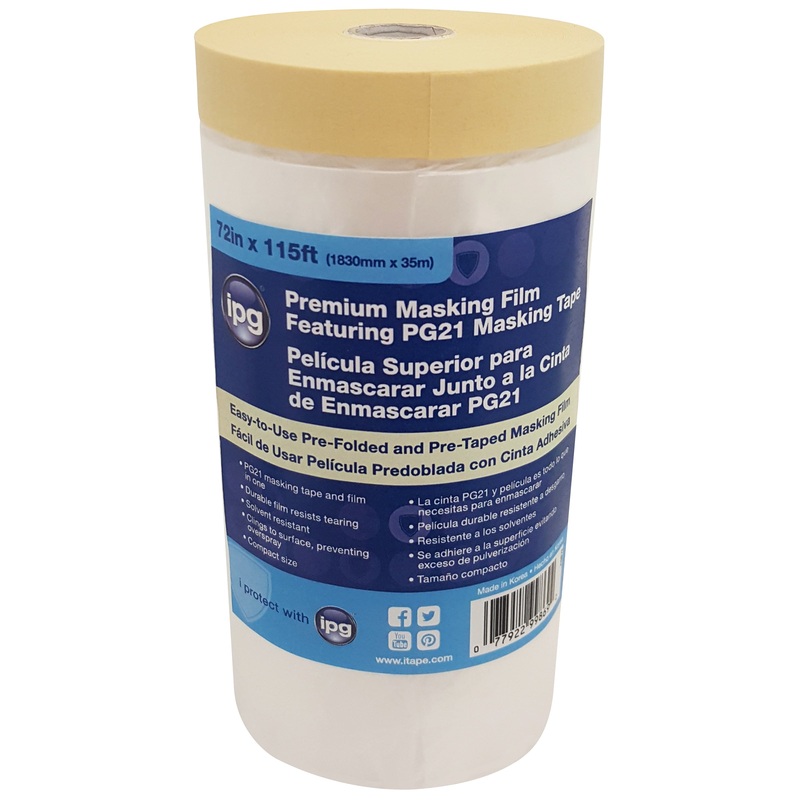 Intertape 99870 PTHMF Pre-taped masking film w/PG21 – Clear 43 X 115′ PLAN-PLN 20