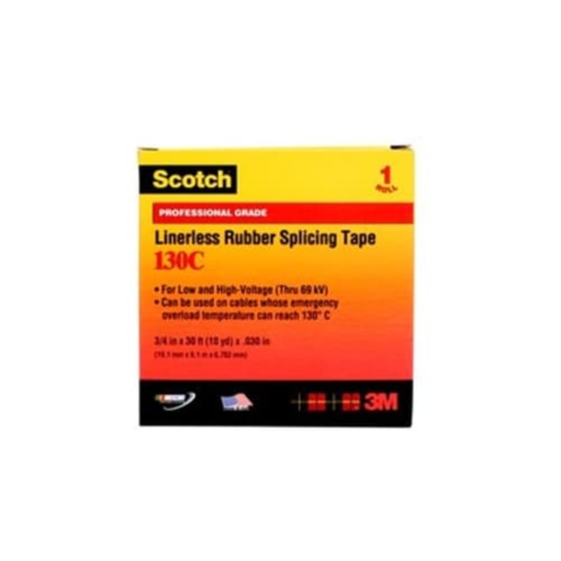 3M 41717 Scotch 130C 3/4x 30′ Linerless Rubber Splicing Tape