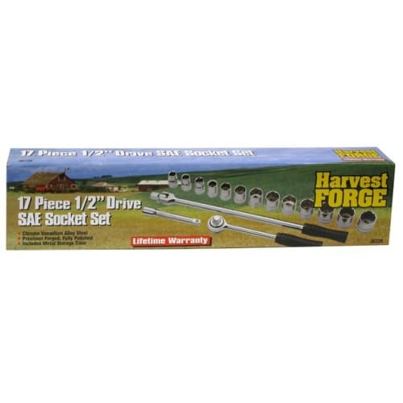 Allied 36726 17 Piece SAE 1/2 Drive Socket Set, 7/16 – 1-1/4