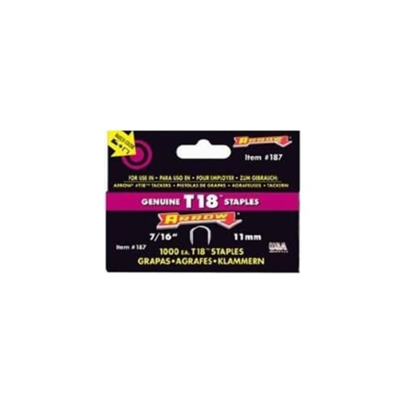 Arrow 187 T-18 7/16 Staples (1,000/pk)