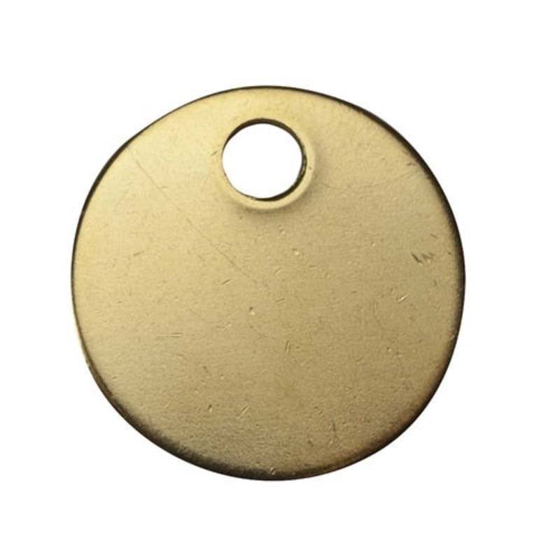 CH Hanson 1085B Round Brass Tag 1-3/32