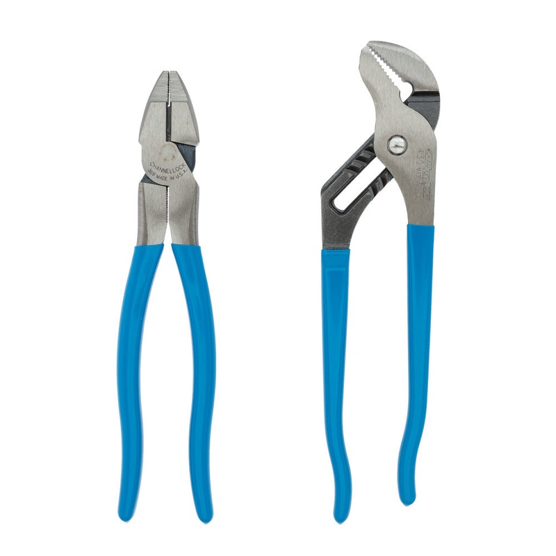 Channellock GS-10 2pc Plier Set, 9.5 Linemens, 10 T&G