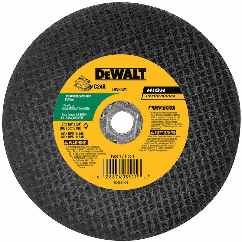 DeWalt DW3521 7 x 1/8 Concrete/Masonry Abrasive Saw Blade – Bulk
