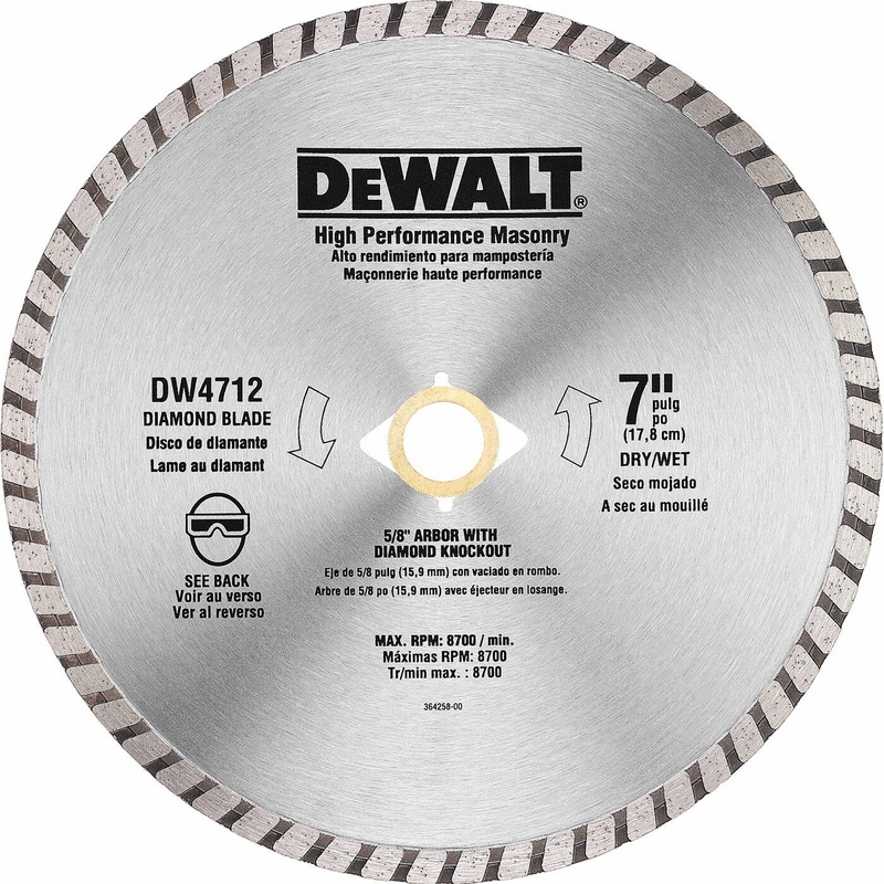 DeWalt DW4712 7 High Performance Diamond Masonry Blade