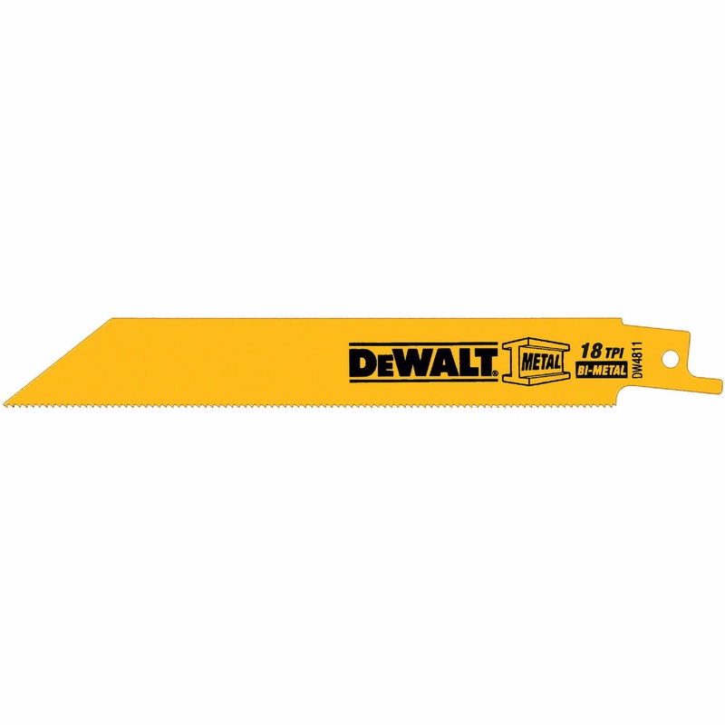 DeWalt DW4811 6 18 TPI Straight Back Bi-Metal Reciprocating Saw Blade, Metal Cutting(5 Pack)