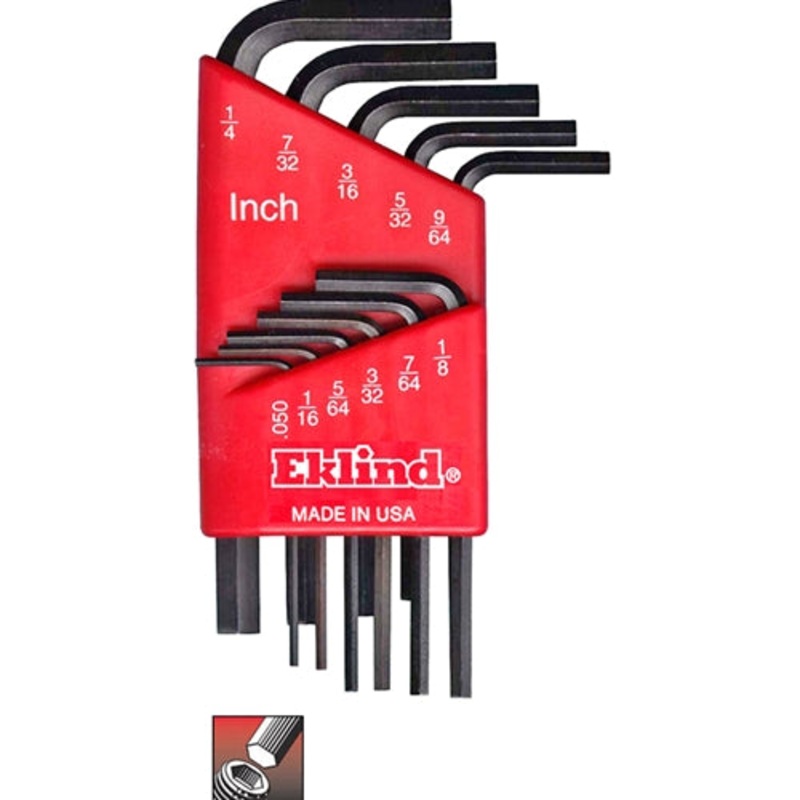 Eklind 10111 Eklind 11 pc Short Series Hex-L Key Set with Holder, .50 – 1/4