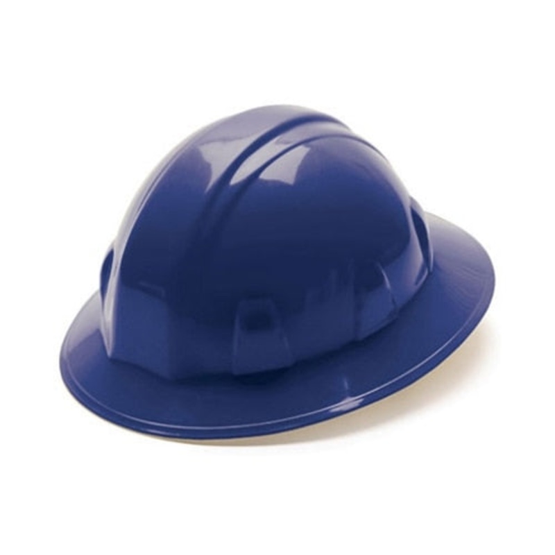 Pyramex HP24160 Full Brim Hard Hat 4 Point Ratchet Suspension – Blue