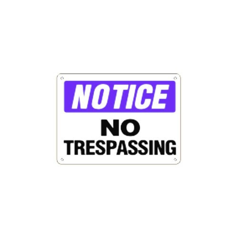 Prairie State NS125 No Trespassing Notice Sign