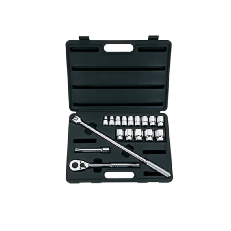 Stanley 85-425 17 Pc Socket Set 1/2 Drive 12 Pt SAE
