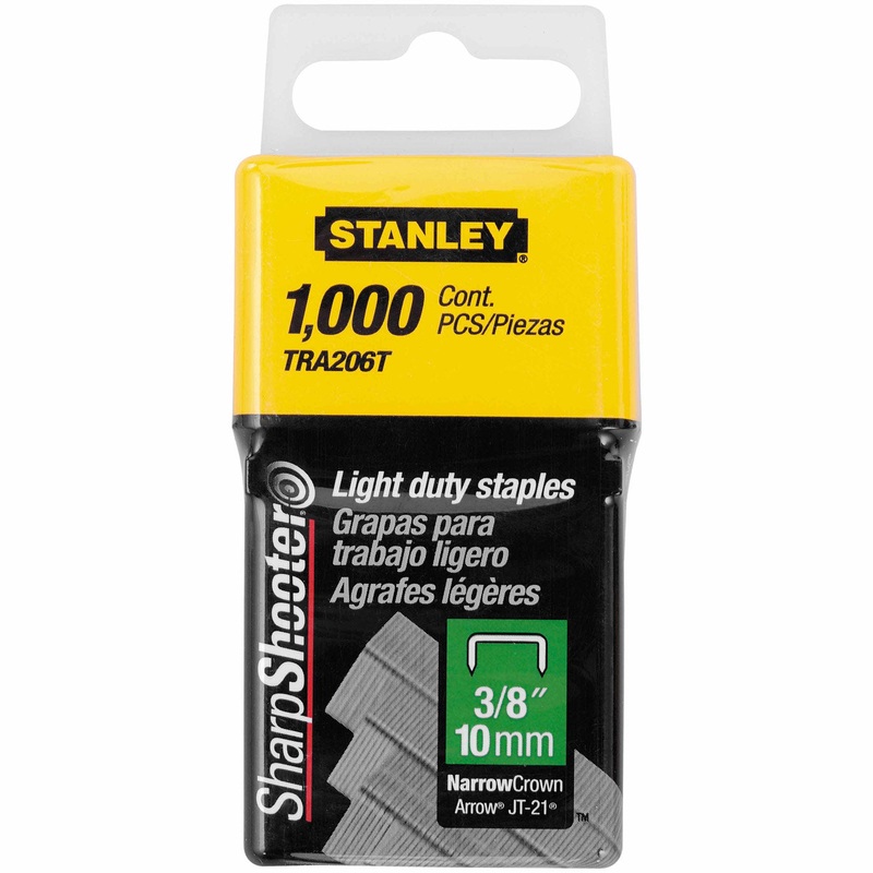Stanley TRA206T Light Duty Narrow Crown Staples 3/8 – 1,000 Pack