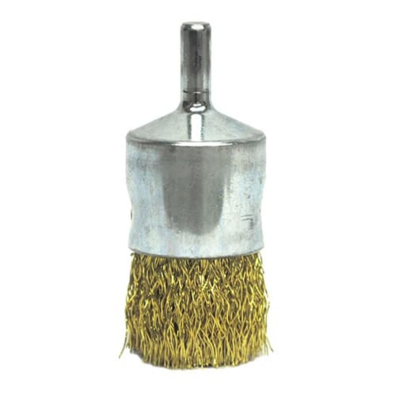 Weiler 10091 1 Crimped Wire End Brush, .0118 Brass, Packs of 10