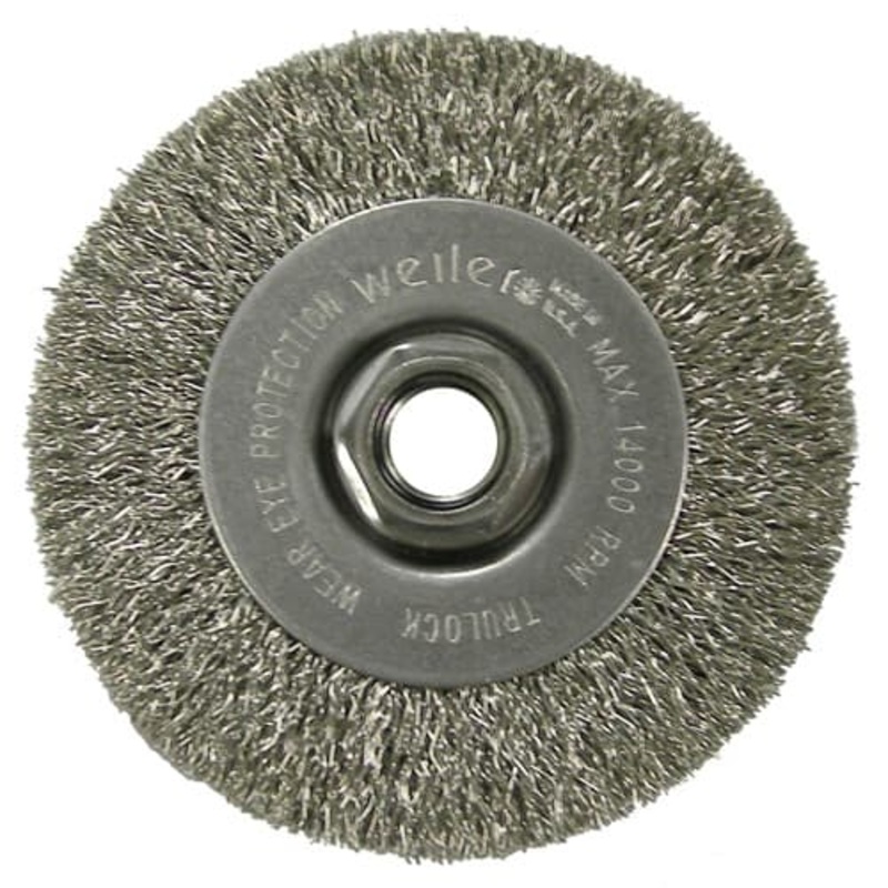 Weiler 13081 4 Narrow Crimped Wire Wheel, .014, 5/8-11 A.H.